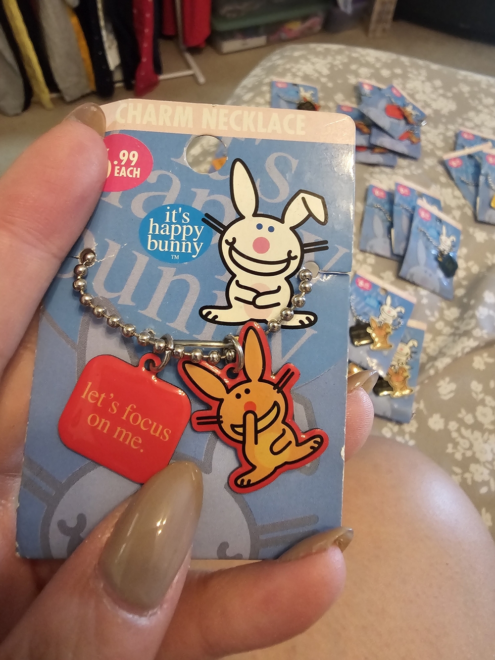 Vintage 2006 Happy Bunny Necklace